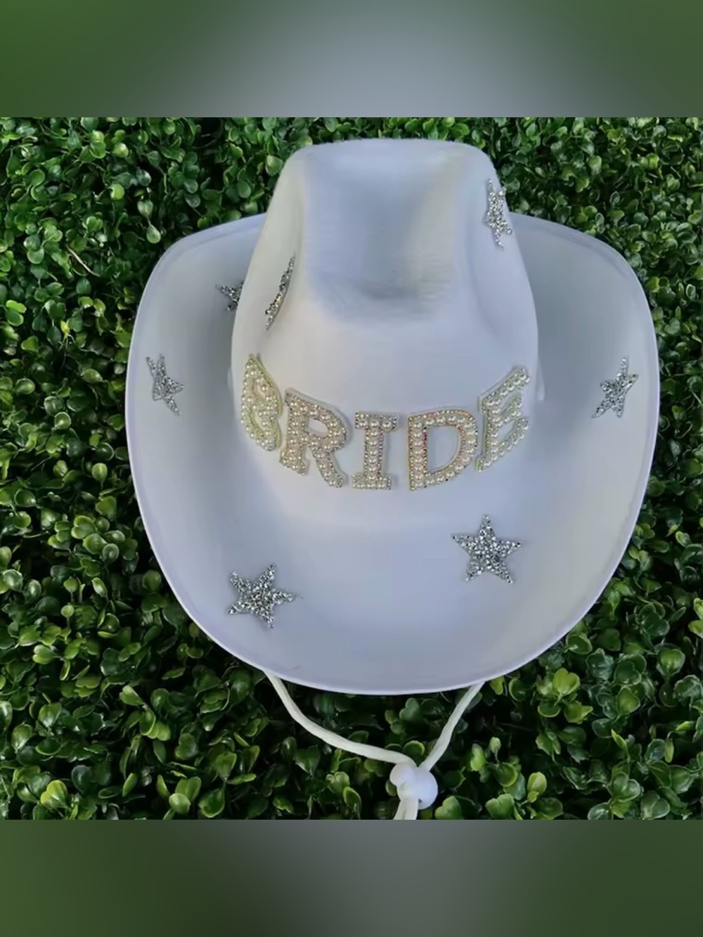 Kohl's White Rhinestone 'BRIDE' Embellished Cowboy Hat